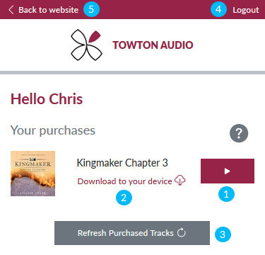 Using the Web Audio Player - Your purchases Image